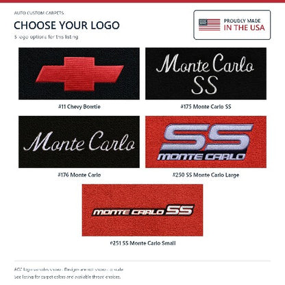 1982-1988 Chevy Monte Carlo Cutpile Floor Mats with Embroidered Logo Choices - 4-Piece - product details image 10