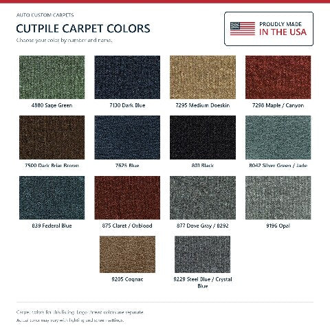 1982-1988 Chevy Monte Carlo Cutpile Floor Mats with Embroidered Logo Choices - 4-Piece - product details image 11