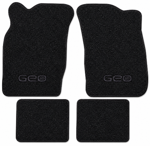 1989-1990 Geo Metro Cutpile Floor Mats with Embroidered Logo Choices - 4-Piece - product details image 2