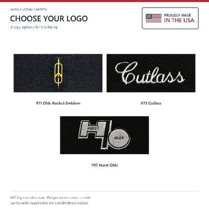 1978-1981 Oldsmobile Cutlass Cutpile Floor Mats with Embroidered Logo Choices - 4-Piece - product details image 7