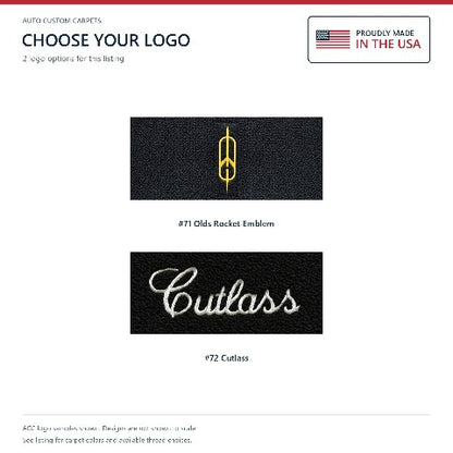 1982-1987 Oldsmobile Cutlass Supreme Cutpile Floor Mats with Embroidered Logo Choices - 4-Piece - product details image 6