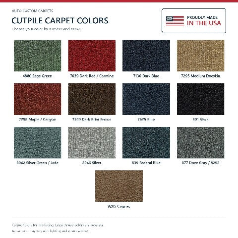 1982-1991 Pontiac 6000 Cutpile Floor Mats with Embroidered Logo Choices - 4-Piece - product details image 6