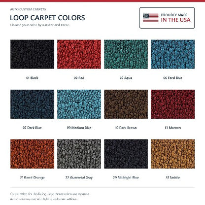 1961-1964 Pontiac Catalina Loop Floor Mats with Embroidered Logo Choices - 4-Piece - product details image 7