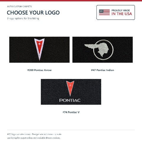 1958 Pontiac Chieftain Loop Floor Mats with Embroidered Logo Choices - 4-Piece - product details image 7