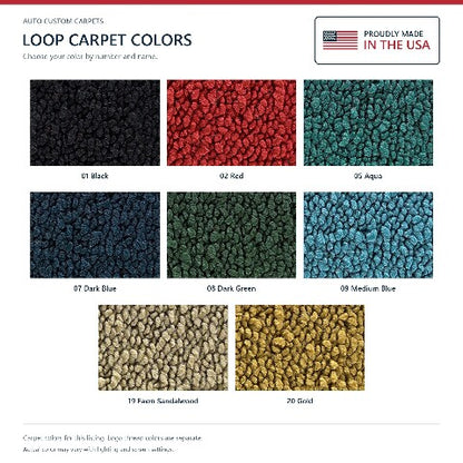 1967-1970 Pontiac Executive Loop Floor Mats with Embroidered Logo Choices - 4-Piece - product details image 6