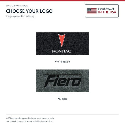 1984-1988 Pontiac Fiero Cutpile Floor Mats with Embroidered Logo Choices - 2-Piece - product details image 6