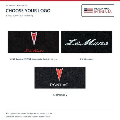 1978-1981 Pontiac LeMans Cutpile Floor Mats with Embroidered Logo Choices - 4-Piece - product details image 7