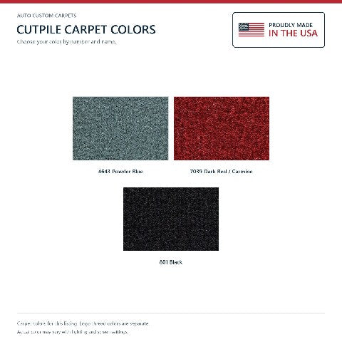 1978-1979 Pontiac Phoenix Cutpile Floor Mats with Embroidered Logo Choices - 4-Piece - product details image 6