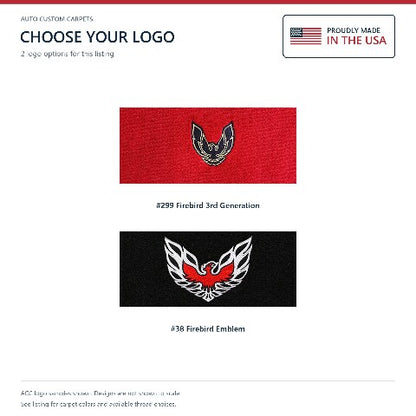 1982-84 Pontiac Firebird Trans Am Molded Floor Mats with Embroidered Logo Choices - 4-Piece - product details image 6
