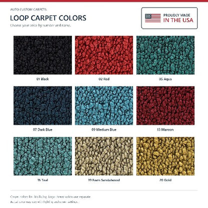 1966 Pontiac Catalina Ventura Loop Floor Mats with Embroidered Logo Choices - 4-Piece - product details image 6