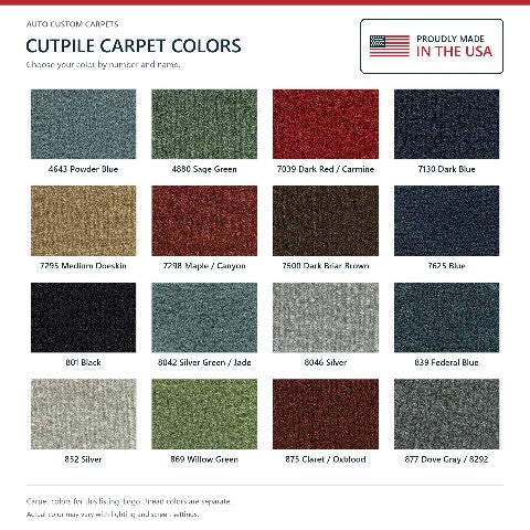 1978-1987 GMC Caballero Cutpile Floor Mats with Embroidered Logo Choices - 2-Piece - product details image 6