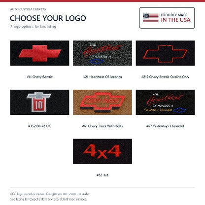 1960-1966 Chevy C10 Loop Floor Mats with Embroidered Logo Choices - 2-Piece - product details image 12