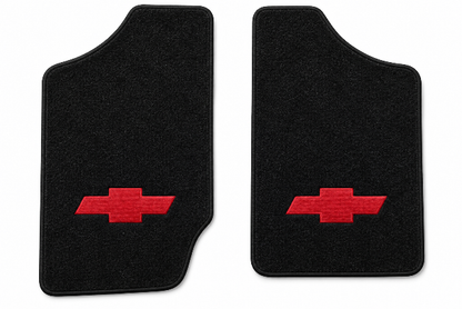 1982-1993 Chevy S10 Ext Cab Cutpile Floor Mats with Embroidered Logo Choices - 2-Piece - product details image 2