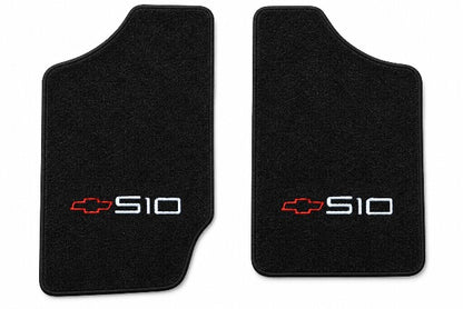 1982-1993 Chevy S10 Ext Cab Cutpile Floor Mats with Embroidered Logo Choices - 2-Piece - product details image 4
