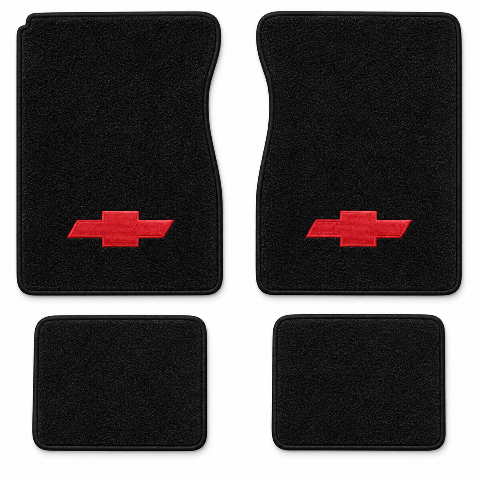 1974-1983 Chevy C10 Suburban Cutpile Floor Mats with Embroidered Logo Choices - 4-Piece - product details image 2