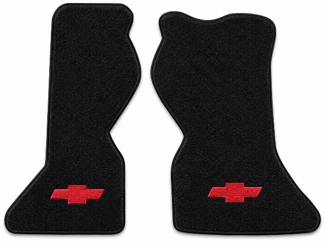 1979-1982 Chevy G10 Van Cutpile Floor Mats with Embroidered Logo Choices Front - 2-Piece - product details image 2