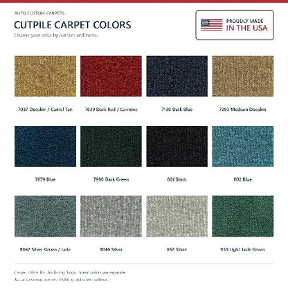 1979-1982 Chevy G10 Van Cutpile Floor Mats with Embroidered Logo Choices Front - 2-Piece - product details image 7