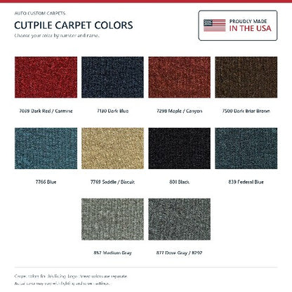 1983-1988 Chevy G10 Van Cutpile Floor Mats with Embroidered Logo Choices Front - 2-Piece - product details image 7
