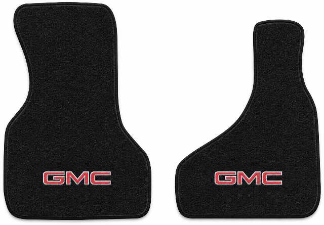 1985-1988 GMC Safari Cutpile Floor Mats with Embroidered Logo Choices Front - 2-Piece - product details image 2