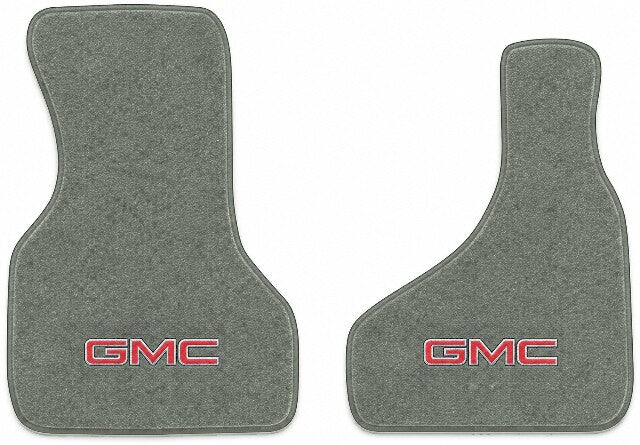 1985-1988 GMC Safari Cutpile Floor Mats with Embroidered Logo Choices Front - 2-Piece - product image