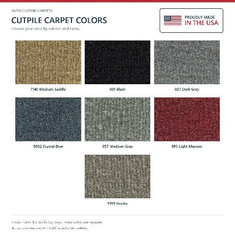 1986-1991 Isuzu Trooper Cutpile Floor Mats with Embroidered Logo Choices - 4-Piece - product details image 6