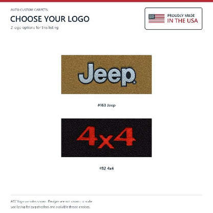 1974-1983 Jeep Cherokee Cutpile Floor Mats with Embroidered Logo Choices - 4-Piece - product details image 6