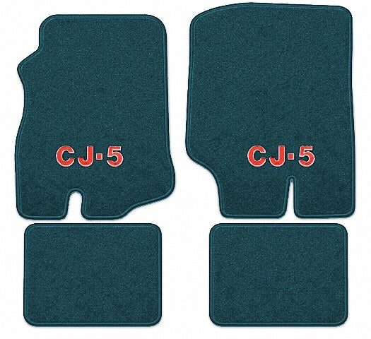 1976-1983 Jeep CJ5 Cutpile Floor Mats with Embroidered Logo Choices - 4-Piece - product image