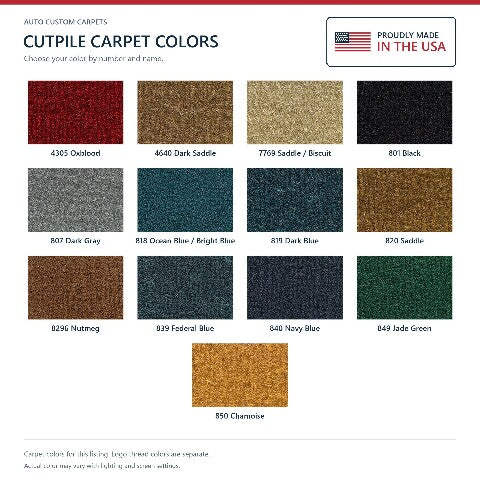 1974-1988 Jeep J10 Cutpile Floor Mats with Embroidered Logo Choices - 2-Piece - product details image 6