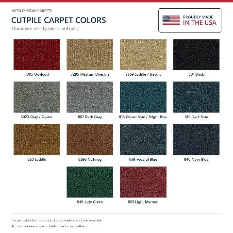 1974-1983 Jeep Wagoneer Cutpile Floor Mats with Embroidered Logo Choices - 4-Piece - product details image 6