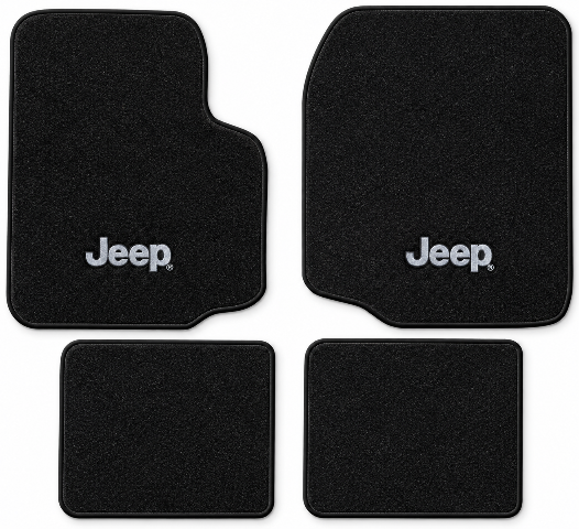 1987-1995 Jeep Wrangler Cutpile Floor Mats with Embroidered Logo Choices - 4-Piece - product details image 2