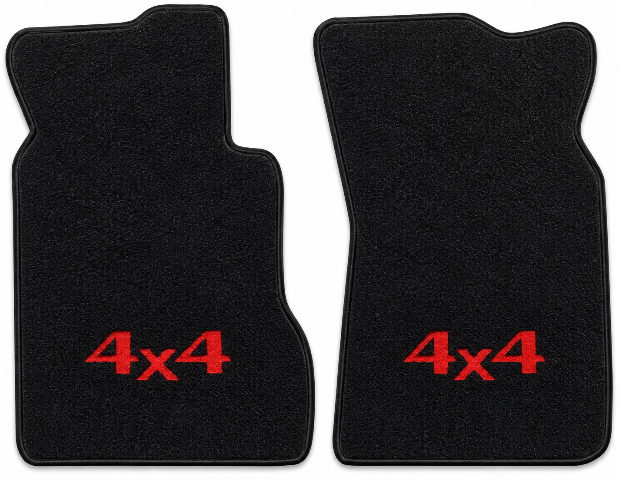 1977-1980 Toyota Reg Cab Cutpile Floor Mats with Embroidered Logo Choices - 2-Piece - product details image 2