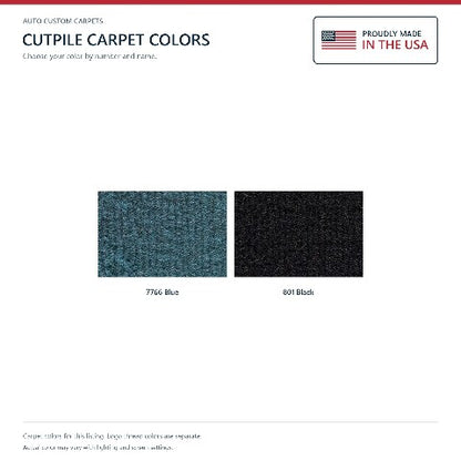1977-1980 Toyota Reg Cab Cutpile Floor Mats with Embroidered Logo Choices - 2-Piece - product details image 6