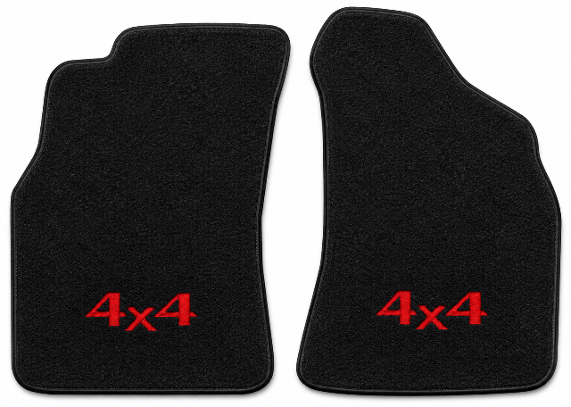1985-1988 Toyota Reg Cab Cutpile Floor Mats with Embroidered Logo Choices - 2-Piece - product details image 2
