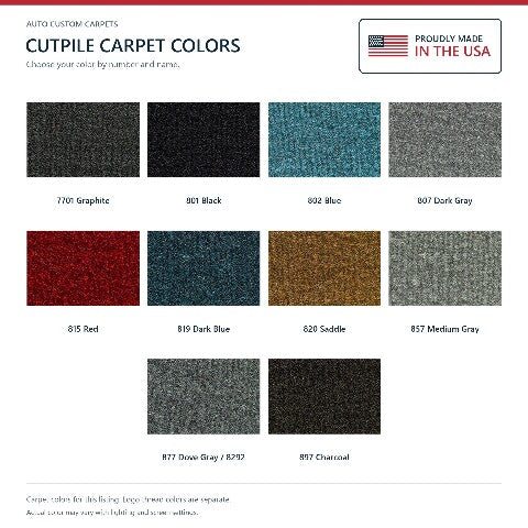 1985-1988 Toyota Reg Cab Cutpile Floor Mats with Embroidered Logo Choices - 2-Piece - product details image 6