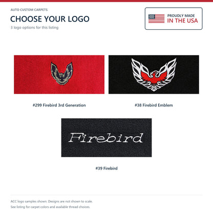 1993-2002 Pontiac Firebird Molded Cutpile Floor Mats with Embroidered Logo Choices - 4-Piece - product details image 15