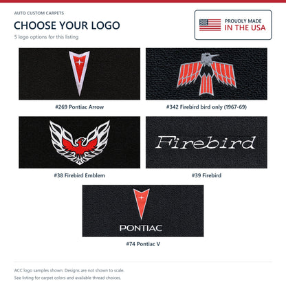 1967-1973 Pontiac Firebird Loop Floor Mats with Embroidered Logo Choices - 4-Piece - product details image 19