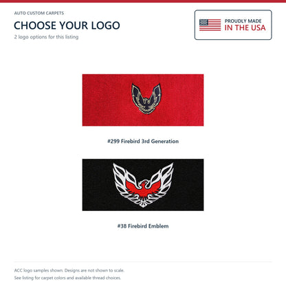 1982-84 Pontiac Firebird Trans Am Molded Floor Mats with Embroidered Logo Choices - 4-Piece - product details image 13