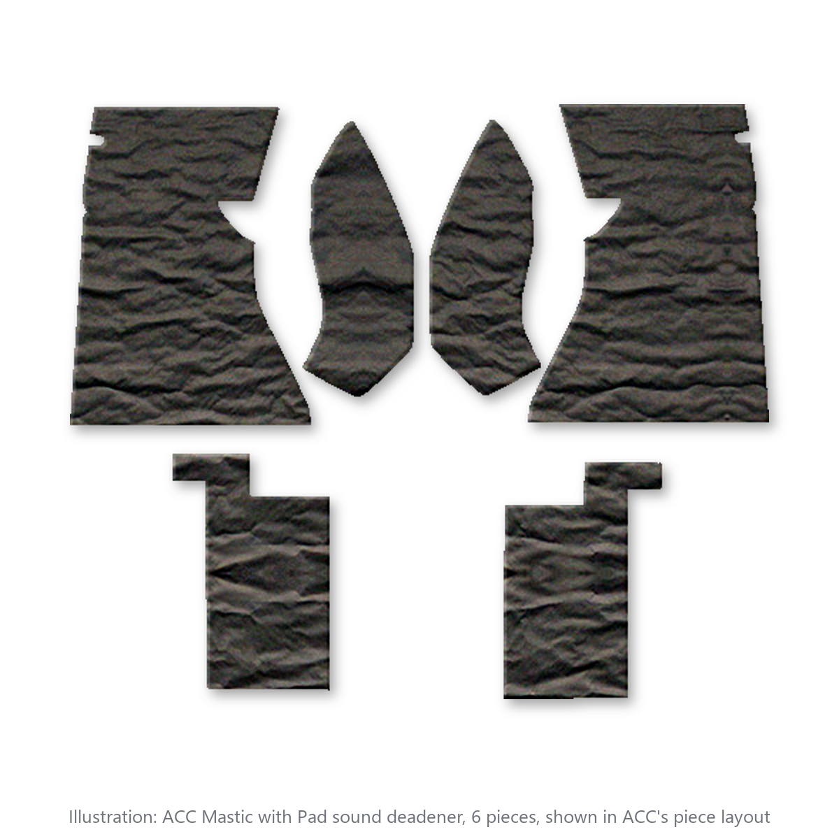 1953-1962 Chevrolet Corvette Mastic with Pad Sound Deadening Kit - 6-Piece - product image