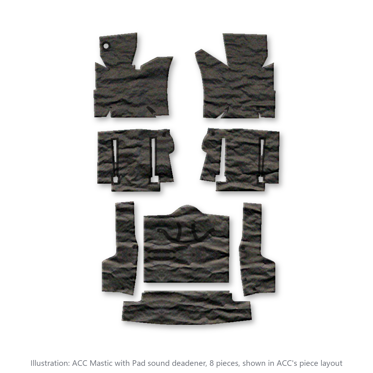 1963-1967 Chevrolet Corvette Roadster Mastic with Pad Sound Deadening Kit - 8-Piece - product image