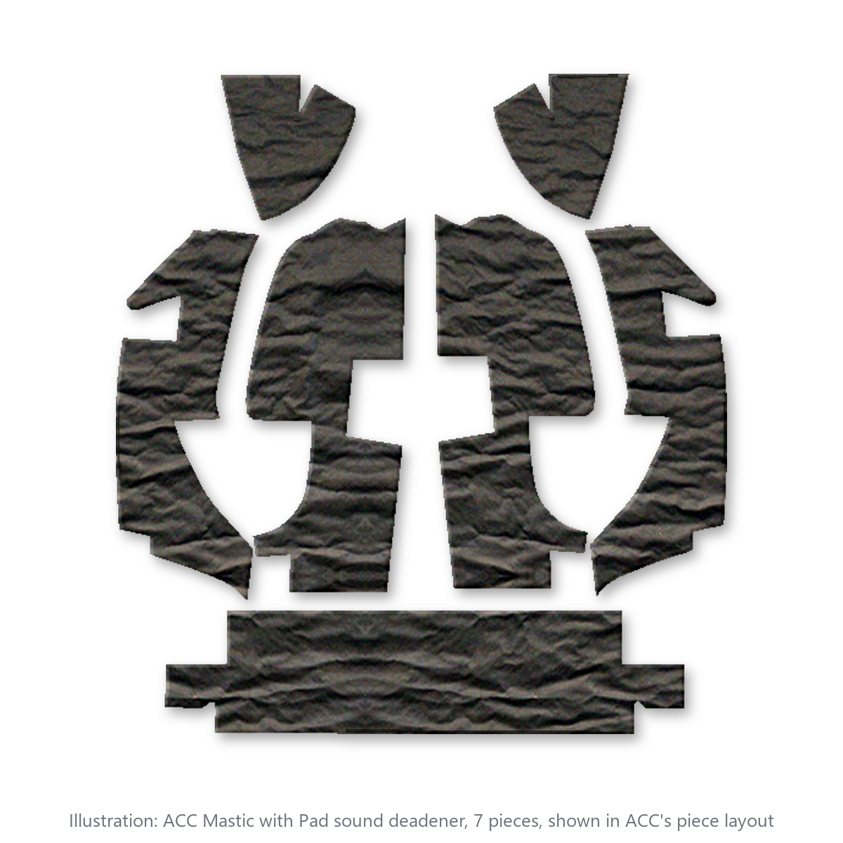 1968-1975 Chevrolet Corvette Roadster Rear Mastic with Pad Sound Deadening Kit - 7-Piece - product image