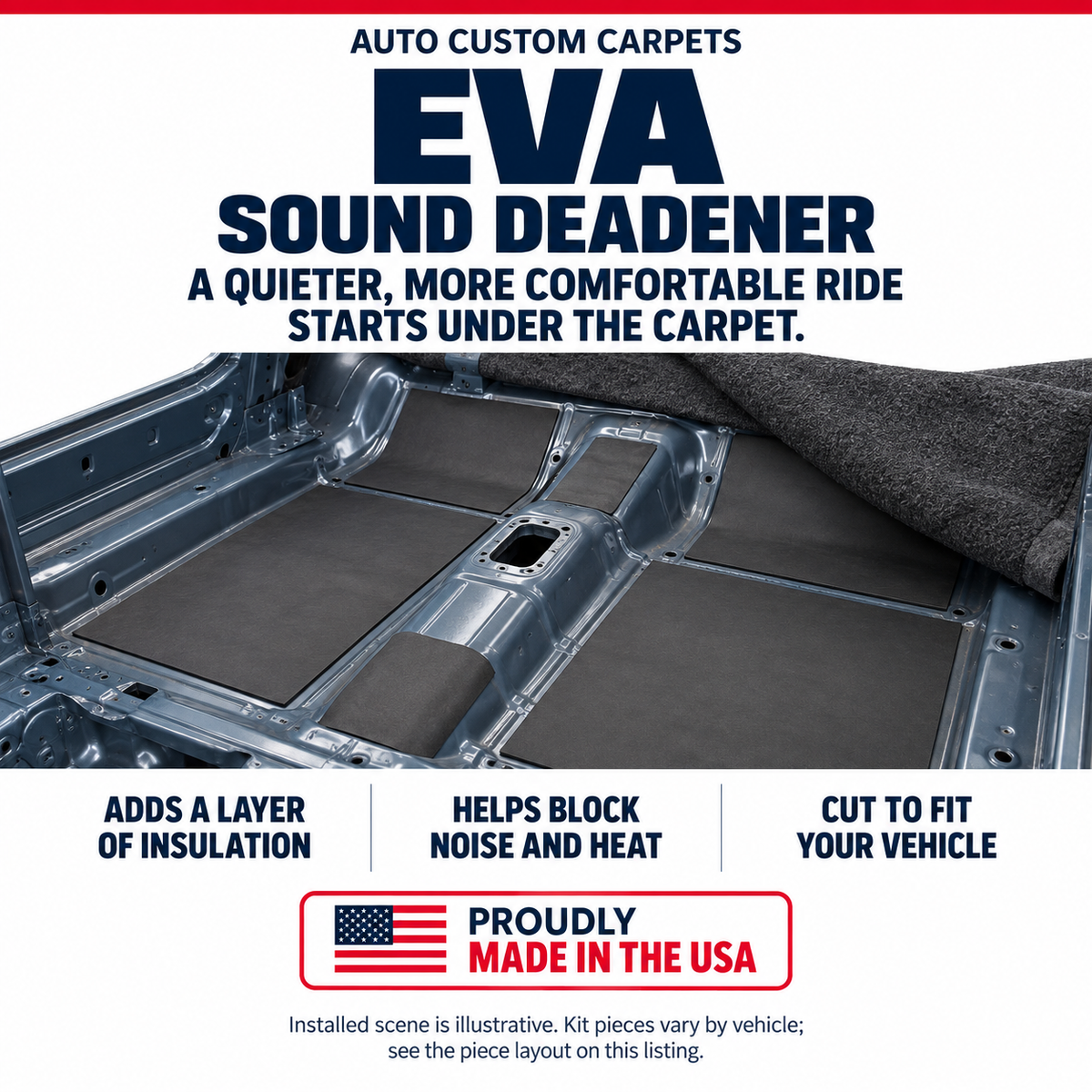 1965 Dodge 880 Custom EVA Sound Deadening Kit - 6-Piece - product details image 2