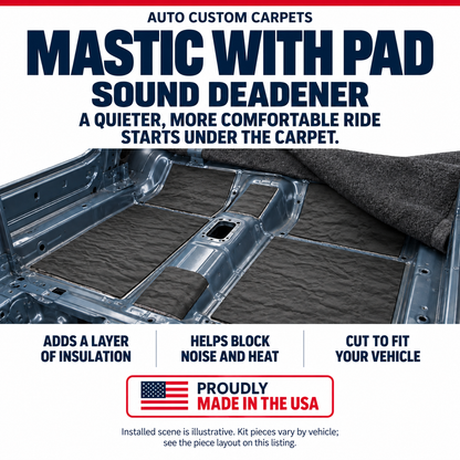 1963-1967 Chevrolet Corvette Roadster Mastic with Pad Sound Deadening Kit - 8-Piece - product details image 2