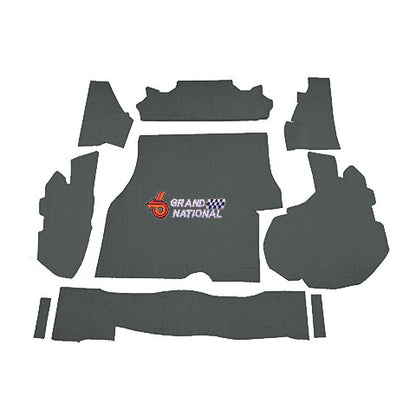 1984-1987 Buick Regal Grand National Cutpile Replacement Trunk Mat Kit with Boards - 9-Piece - product image