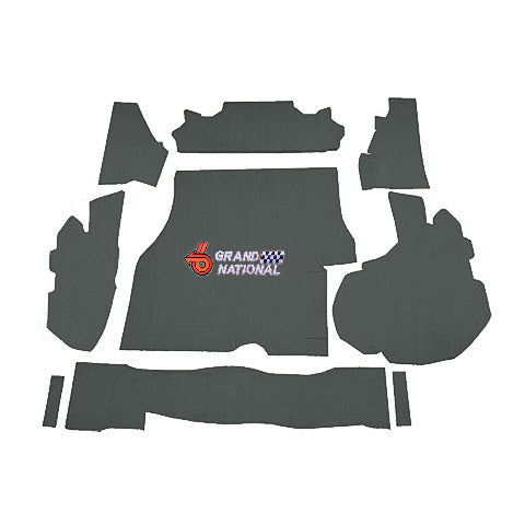 1984-1987 Buick Regal Grand National Cutpile Replacement Trunk Mat Kit with Boards - 9-Piece - product image