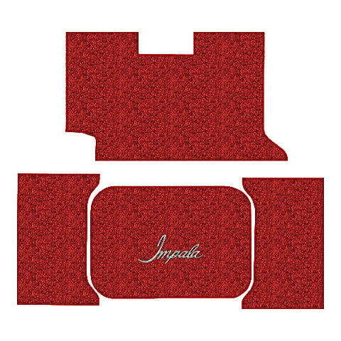 1961 Chevy Impala Loop Replacement Trunk Mat 2DR Convertible in Carpet with Pad - 4-Piece - product image