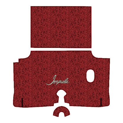 1960 Chevy Impala Tuxedo Replacement Trunk Mat in Carpet with Pad - 3-Piece - product image