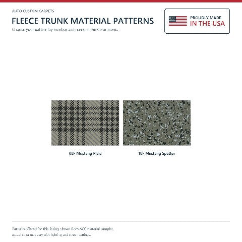 1964-1968 Ford Mustang Coupe Fleece Replacement Trunk Mat - 3-Piece - product details image 3