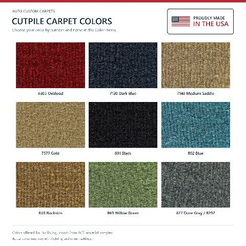 1974-1976 Cadillac Calais Cutpile Replacement Trunk Mat in Carpet with Pad - 1-Piece - product details image 6