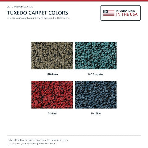 1961 Chevy Impala Tuxedo Replacement Trunk Mat 2DR Hardtop/Coupe in Carpet with Pad - 3-Piece - product details image 4