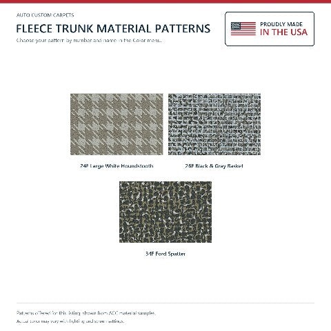 1964-1966 Ford Thunderbird Fleece Replacement Trunk Mat Hardtop with Boards - 12-Piece - product details image 2
